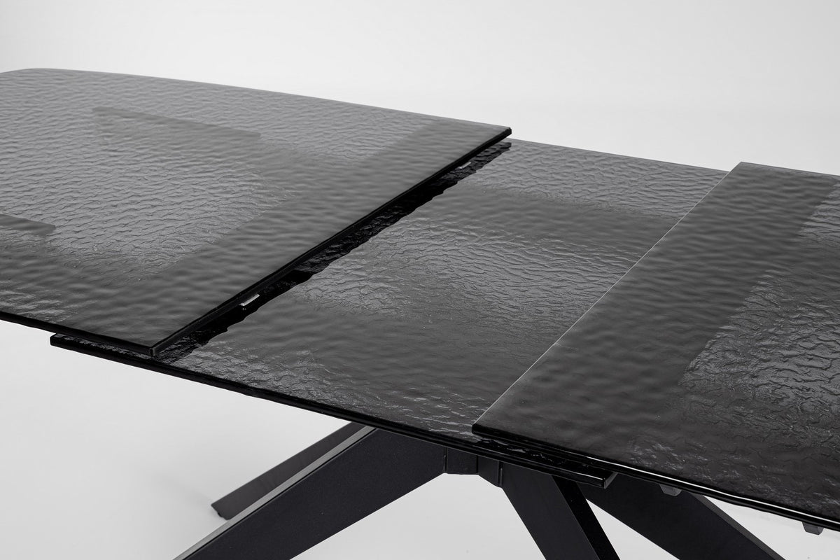 Tavolo allungabile in vetro temperato sagomato 180-240x90 cm