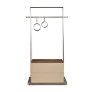 Appendiabiti in similpelle visone, noce e acciaio inossidabile