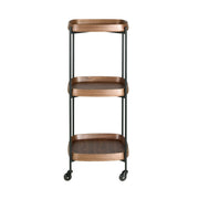 Carrello minibar in noce e acciaio nero