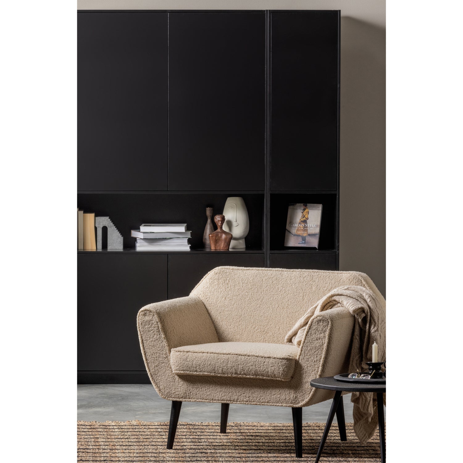 Finca buffet / armadio portaoggetti 40cm pino nero profondo