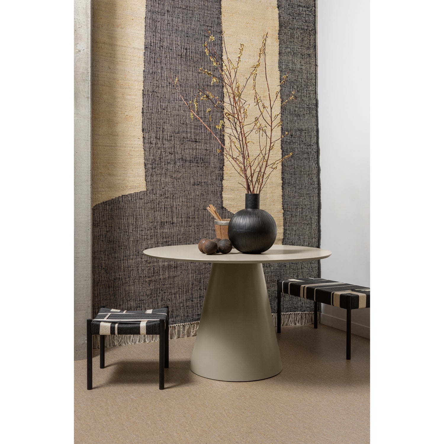 Tavolo da pranzo jorre mdf beige antico ø120cm