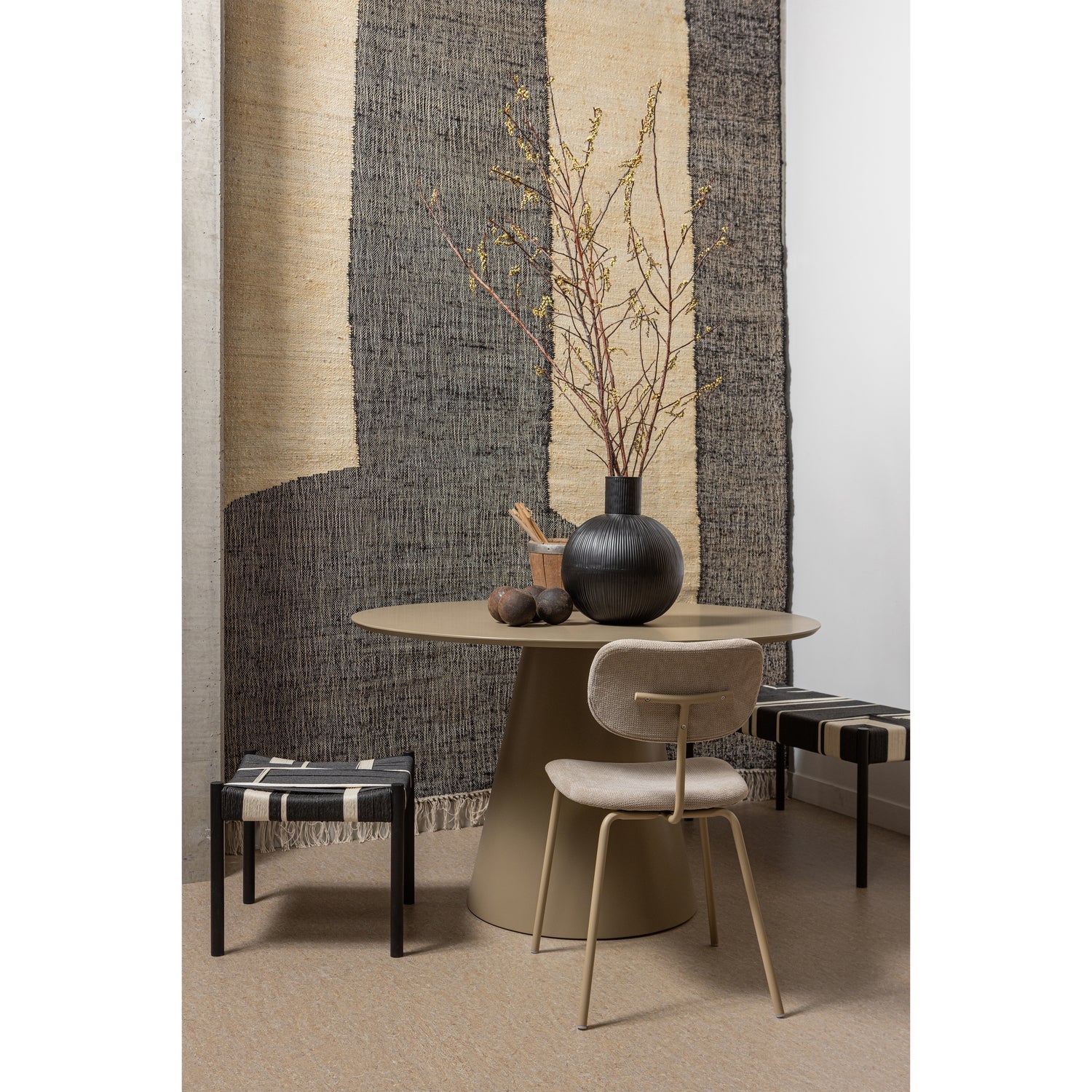 Tavolo da pranzo jorre mdf marrone militare ø120cm