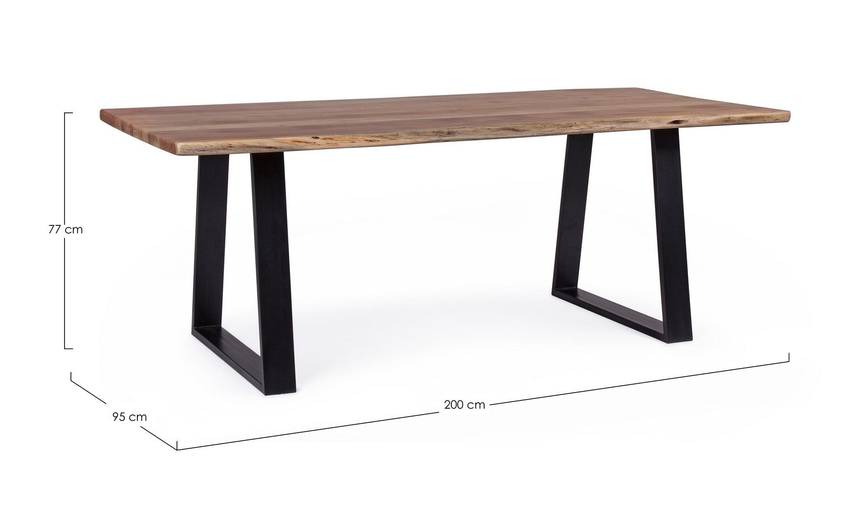 Tavolo in legno di acacia lavorato a mano 200x95 cm