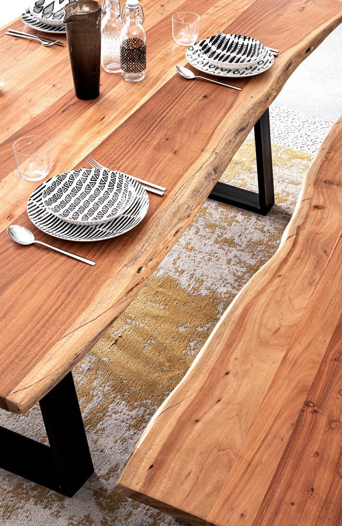 Tavolo in legno di acacia lavorato a mano 200x95 cm