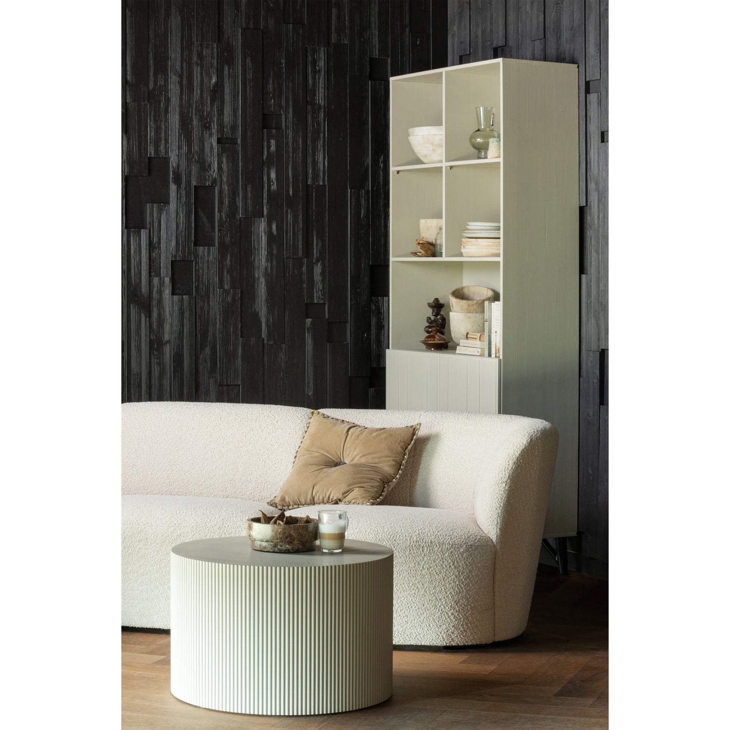 Tavolino sanne rotondo beige antico