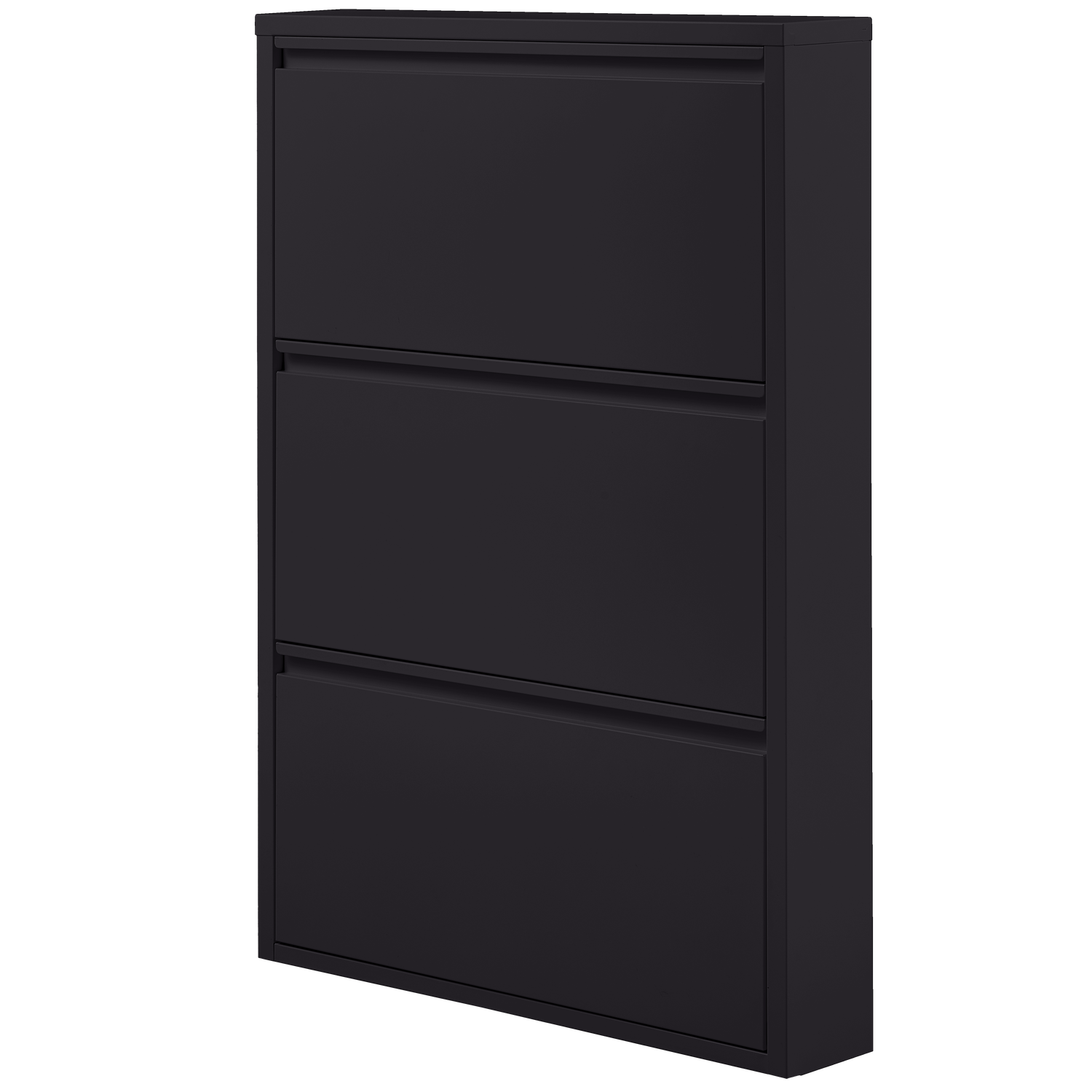 Scarpiera sabine a 3 scomparti metallo nero