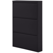 Scarpiera sabine a 3 scomparti metallo nero