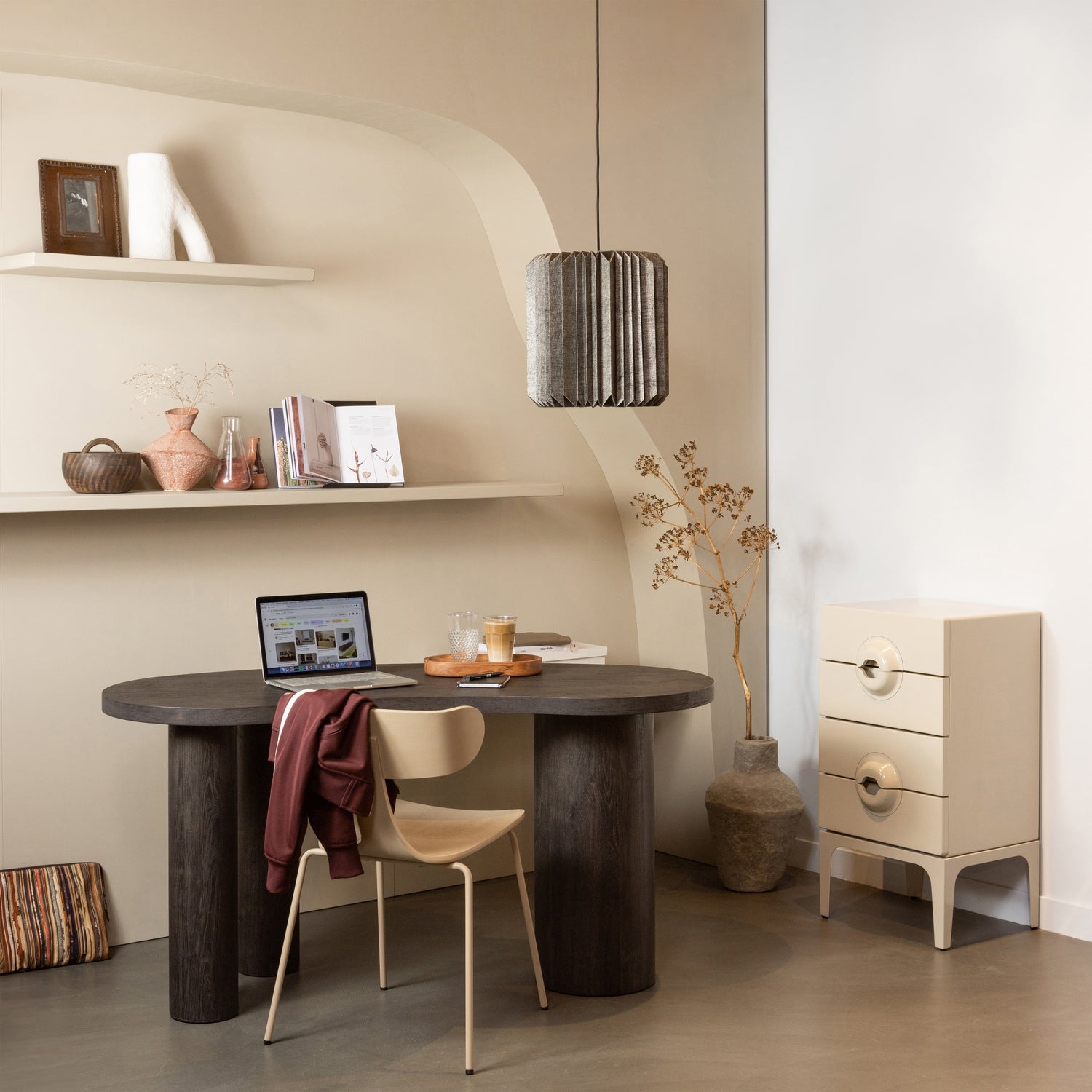 Credenza merge 4 cassetti legno greige
