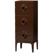 Merge mobile 6 cassetti legno marrone/rosso