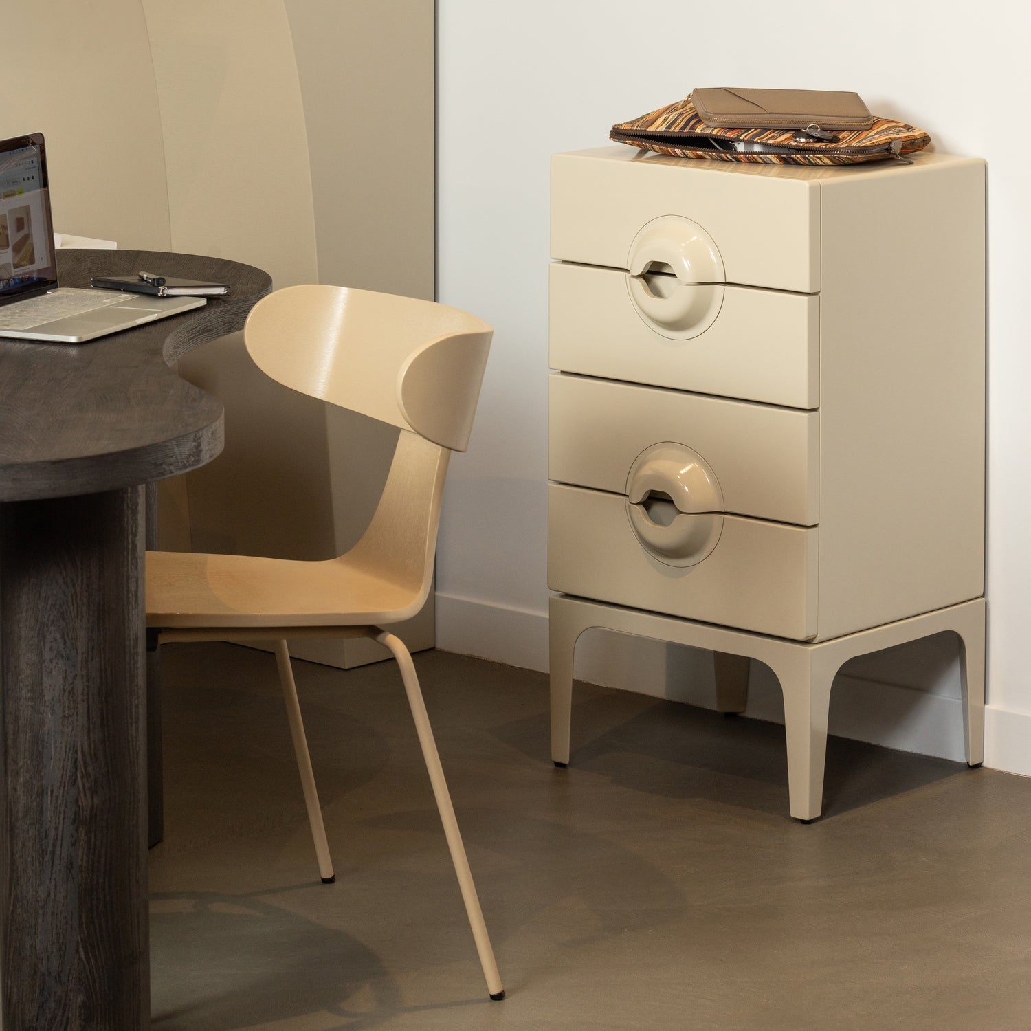 Credenza merge 4 cassetti legno greige