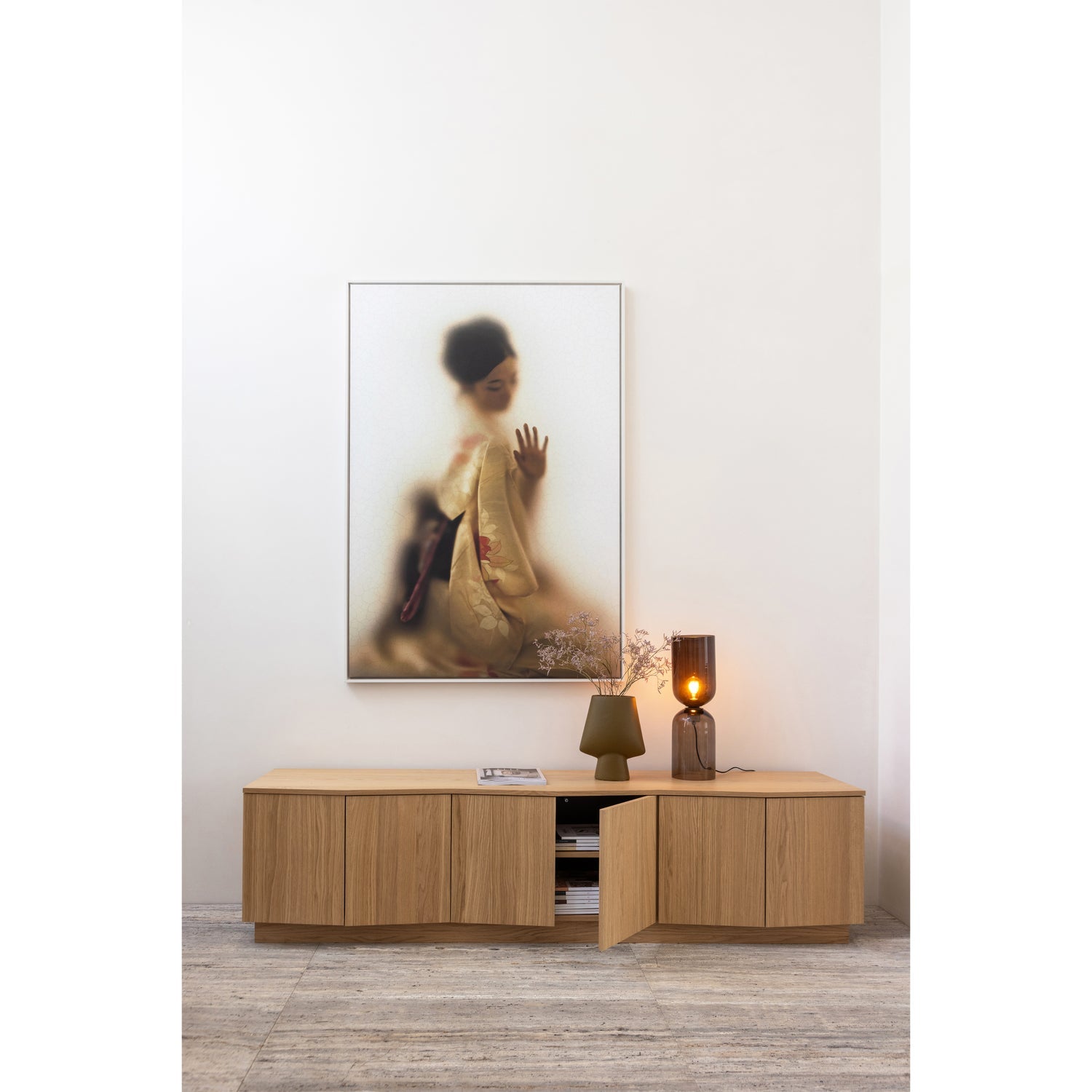 Zuma mobile tv 200cm rovere trasparente