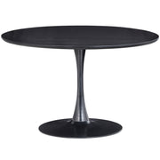 Sammy tavolo da pranzo base tromba tondo mdf nero ø120cm