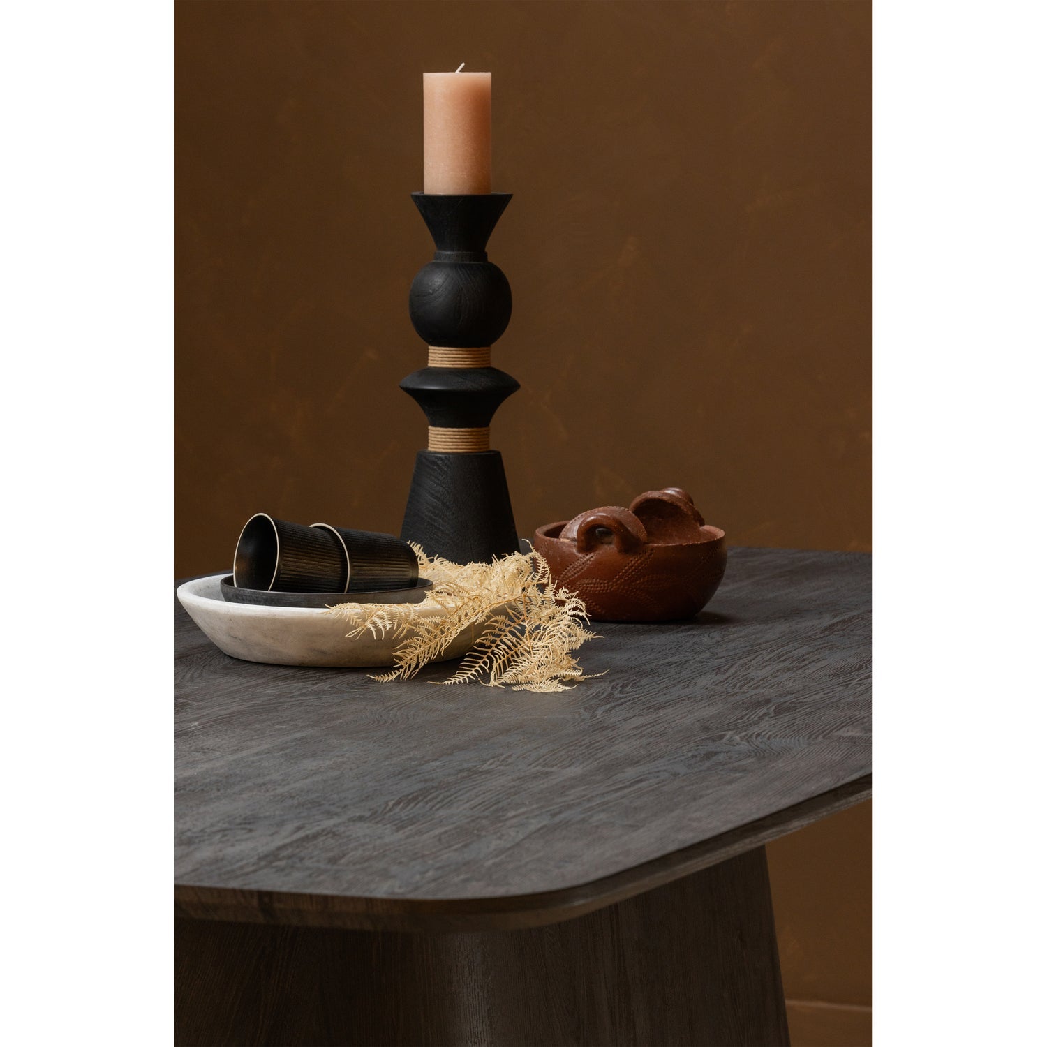 Tavolo da pranzo leah mdf marrone scuro 200x105cm