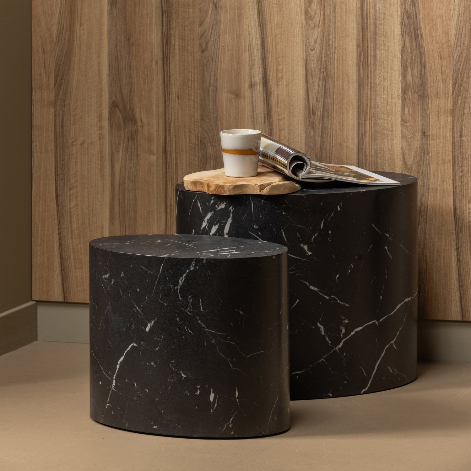 Tavolino quint mdf nero 33x40x24cm