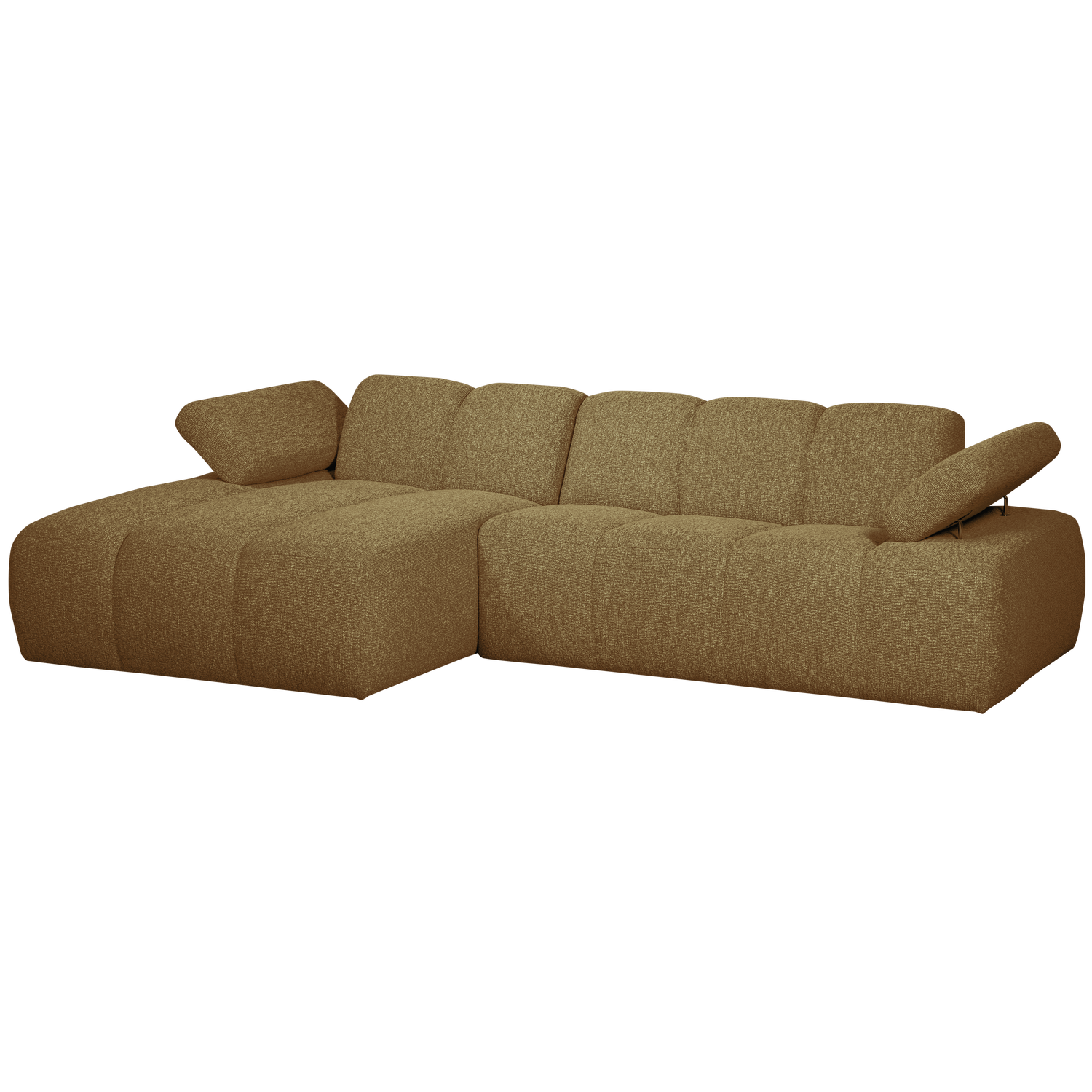 Divano mojo chaise longue sinistra bouclé giallo/marrone melange