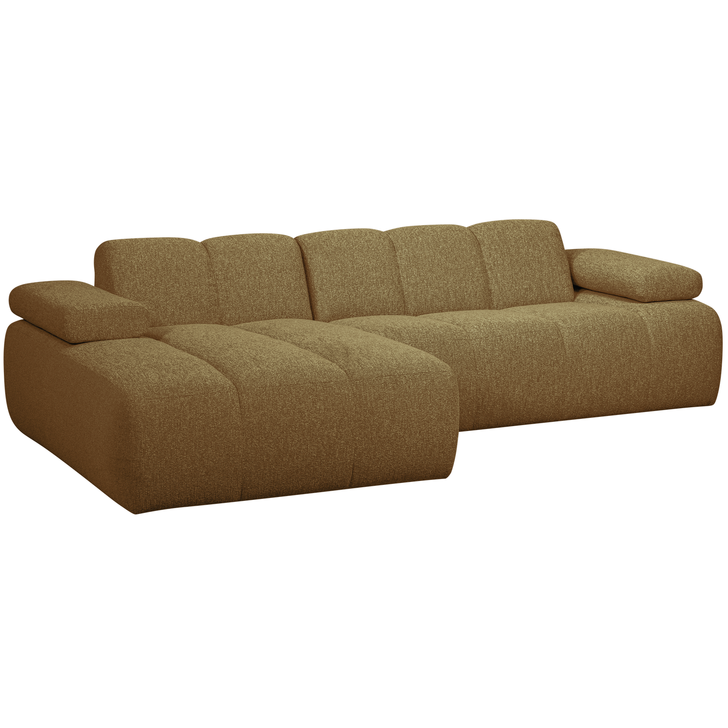 Divano mojo chaise longue sinistra bouclé giallo/marrone melange
