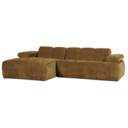 Divano chaise longue mojo sinistra tessuto a coste intrecciato giallo miele