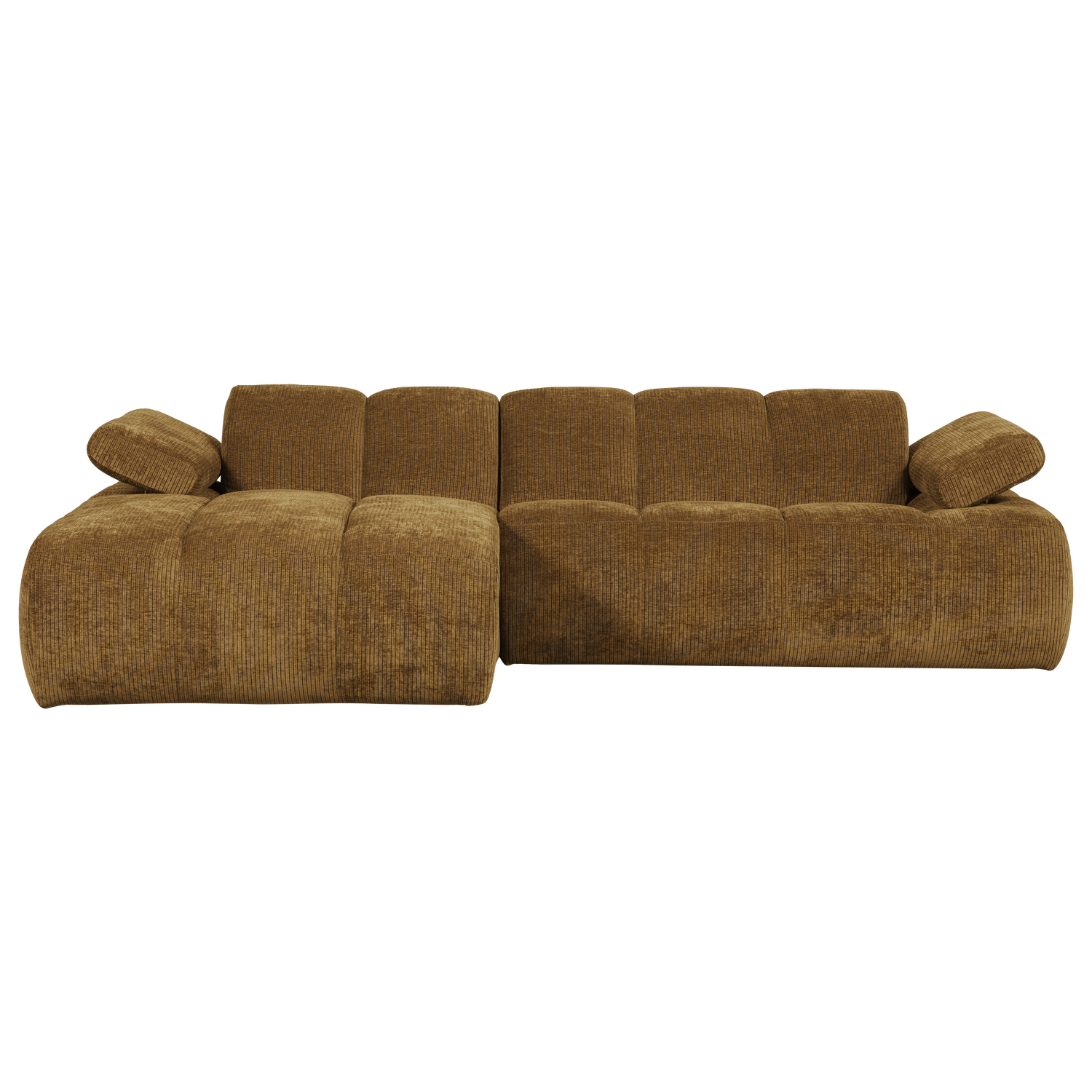 Divano chaise longue mojo sinistra tessuto a coste intrecciato giallo miele