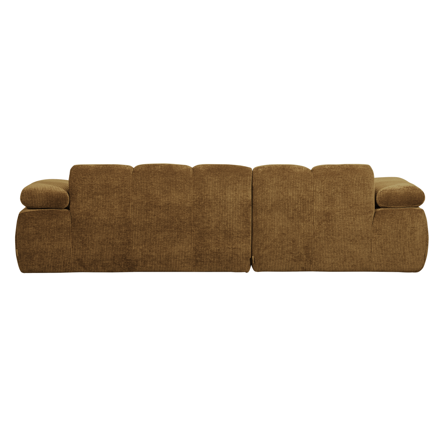 Divano chaise longue mojo sinistra tessuto a coste intrecciato giallo miele