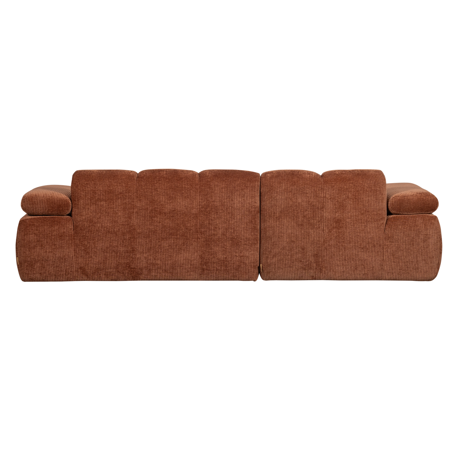 Divano chaise longue mojo sinistra tessuto a coste intrecciato marrone ruggine