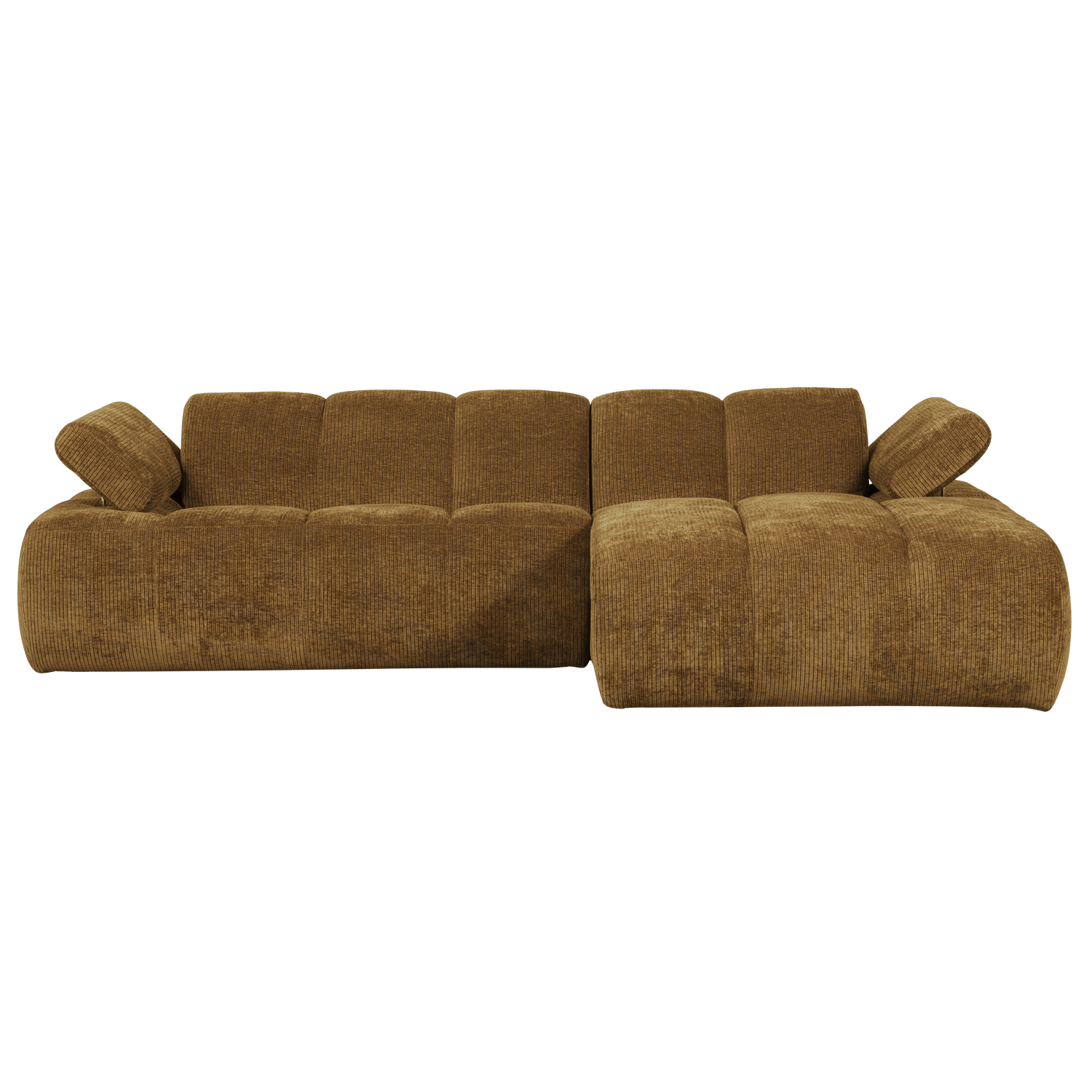 Divano chaise longue mojo destra tessuto a coste giallo miele
