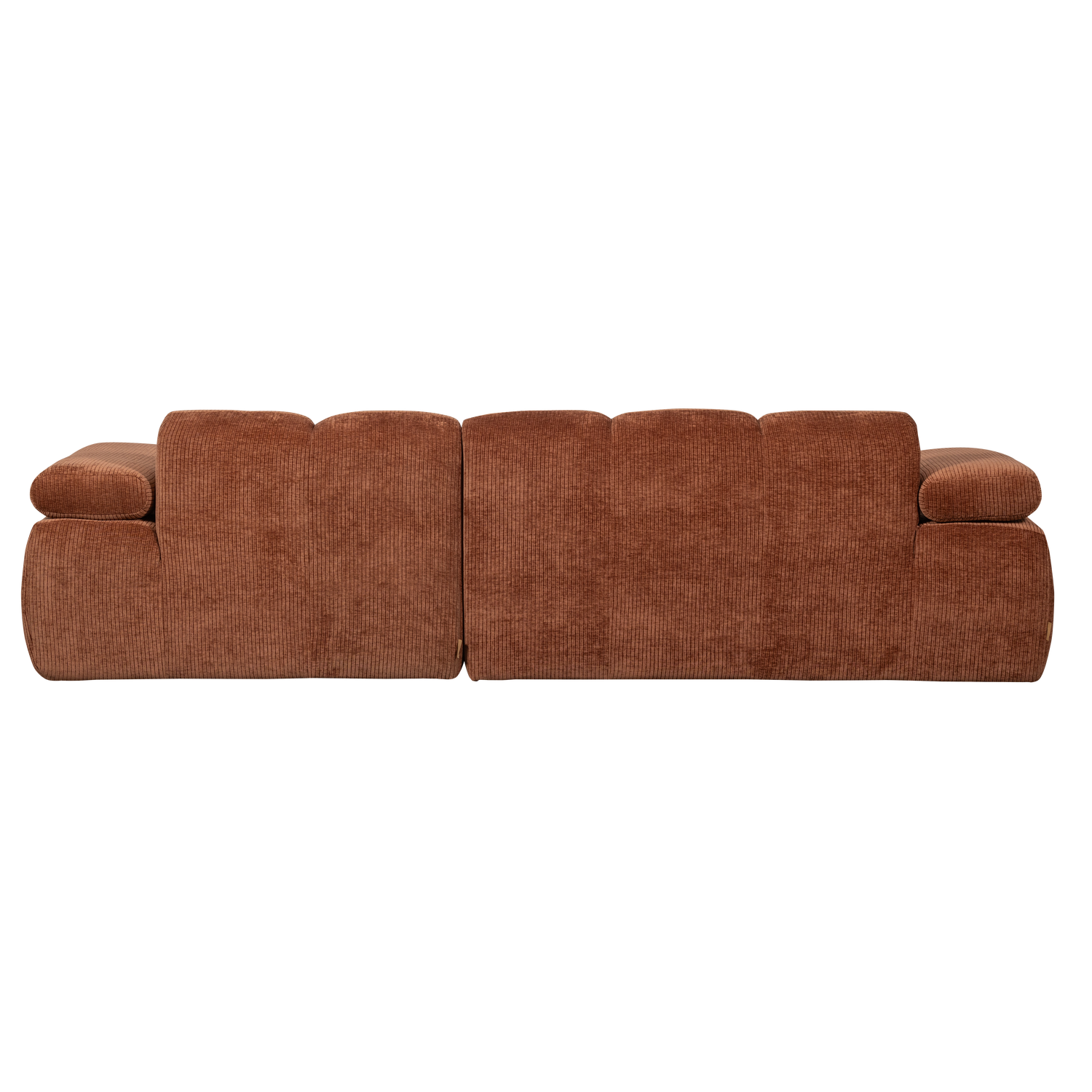 Divano chaise longue mojo destra tessuto a coste tessuto marrone ruggine