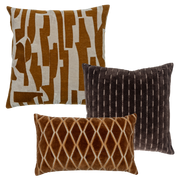 Set di 3 - cuscini isai marrone