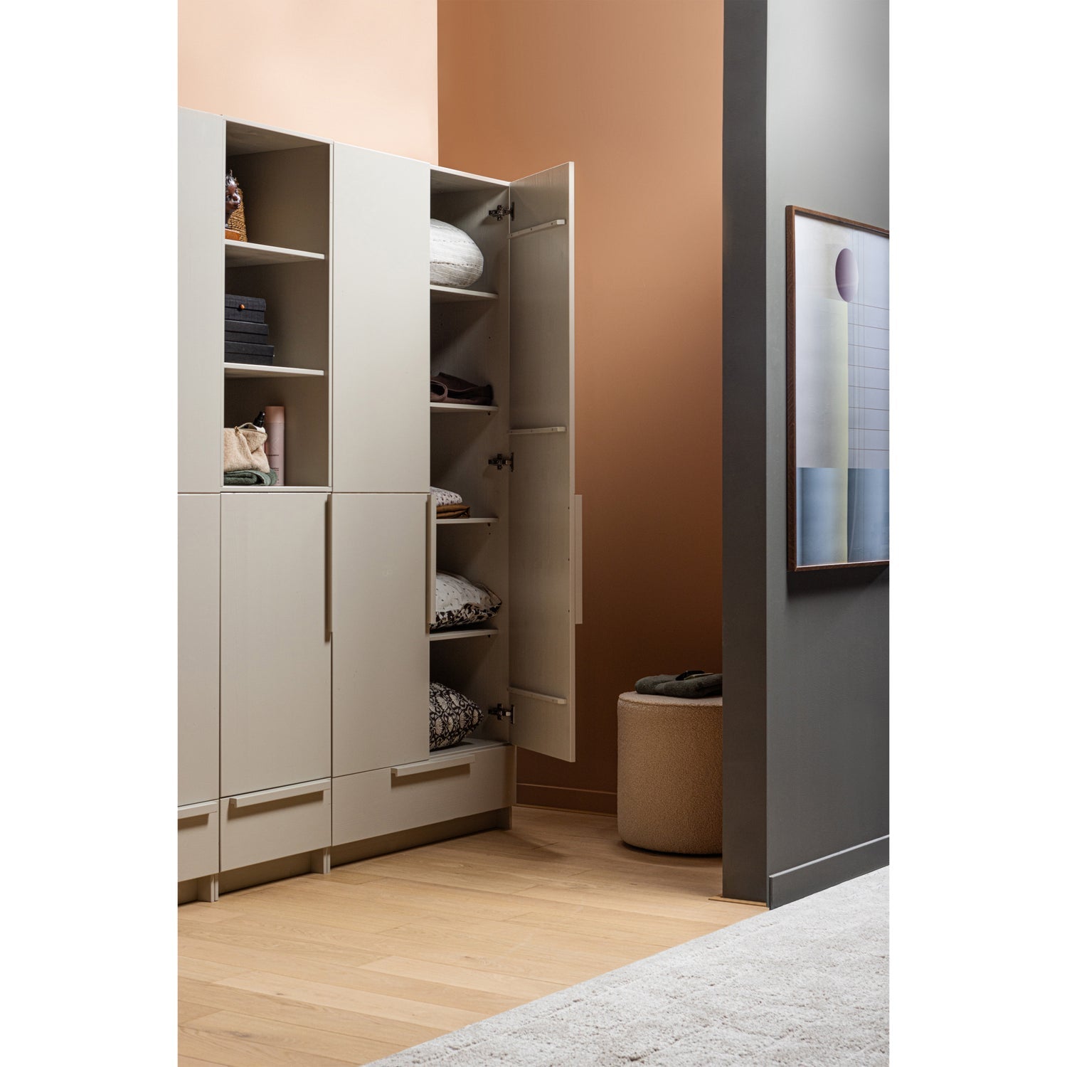 Armadio pure 2 pri spaccato pino polvere