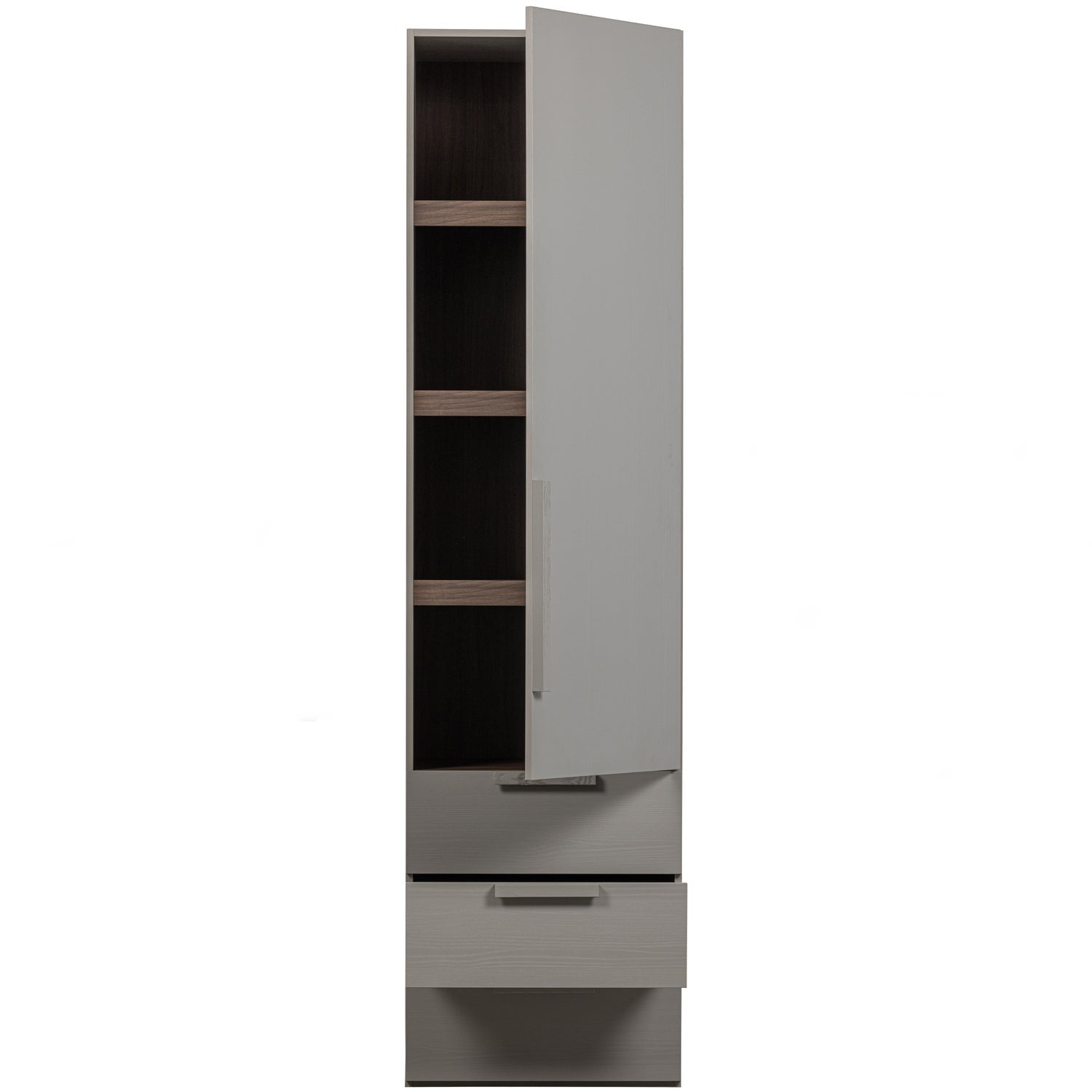 Rens armadio 1 anta maniglia lunga noce/grigio ciottolo