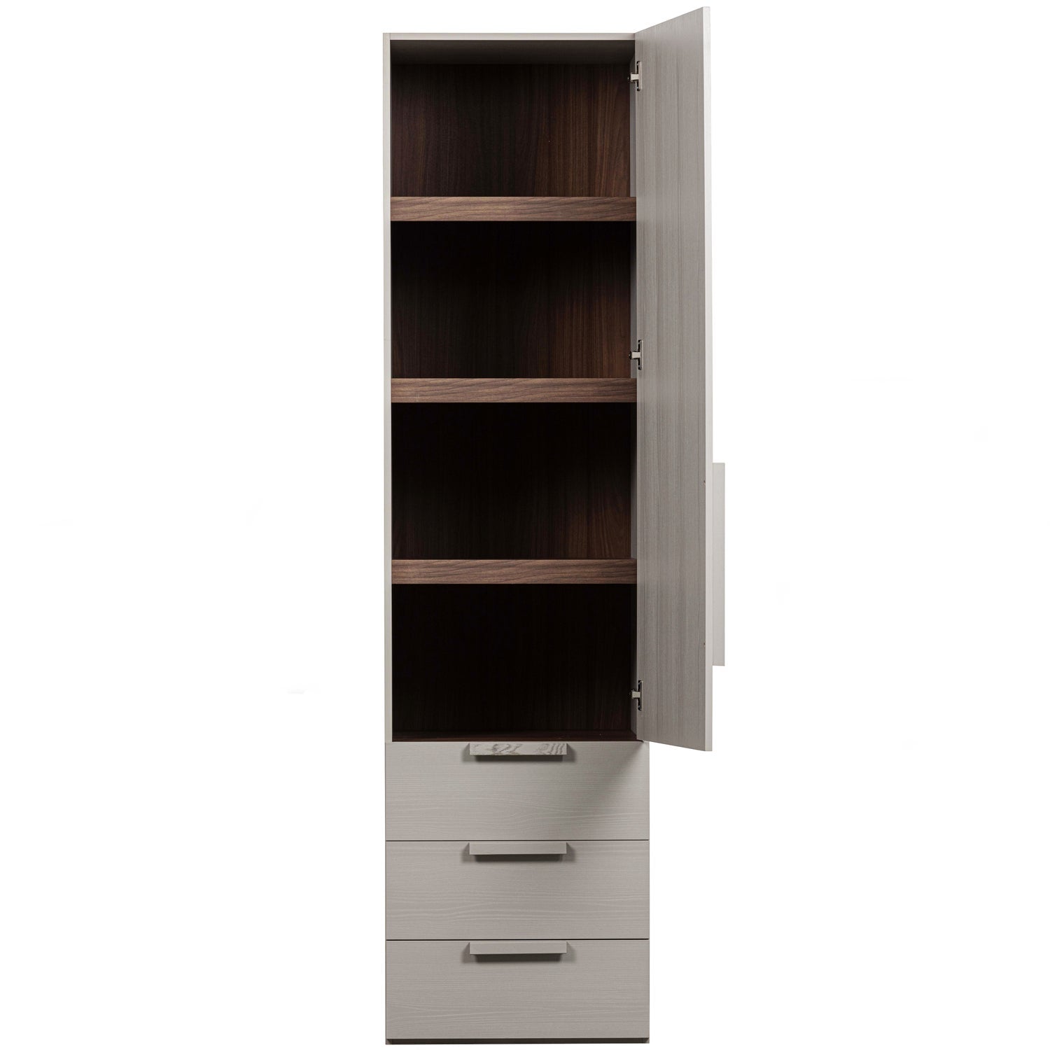 Rens armadio 1 anta maniglia lunga noce/grigio ciottolo