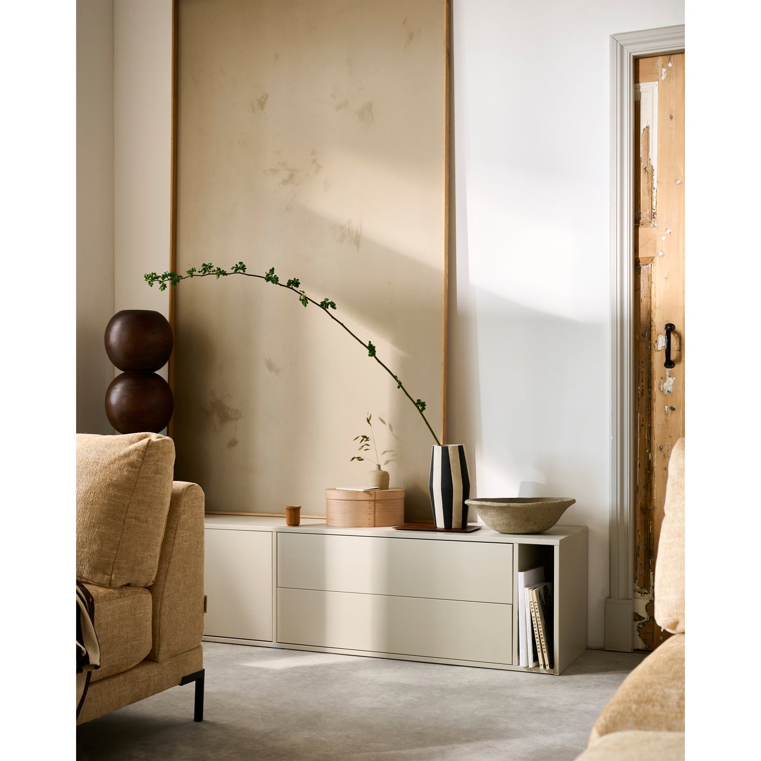 Mobile tv settle down 200cm polvere di pino