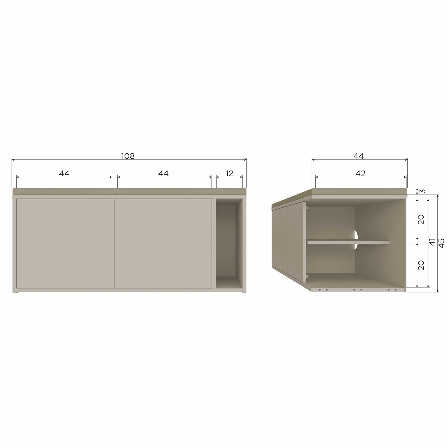 Mobile/panca tv settle down 108cm dust con cuscino seduta
