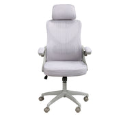 Sedia girevole da ufficio in tessuto grigio