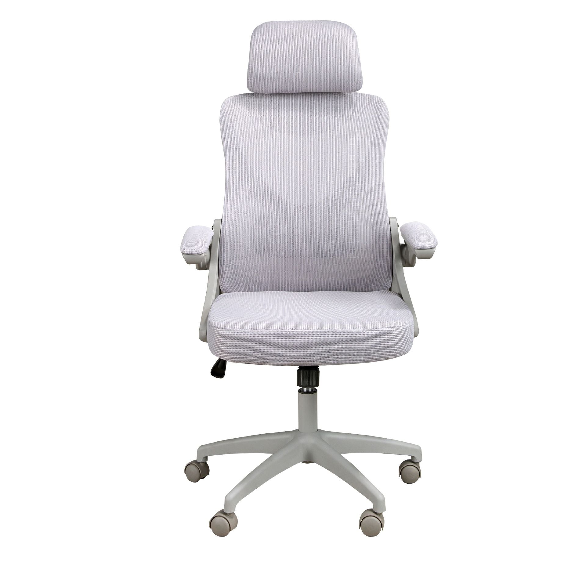 Sedia girevole da ufficio in tessuto grigio