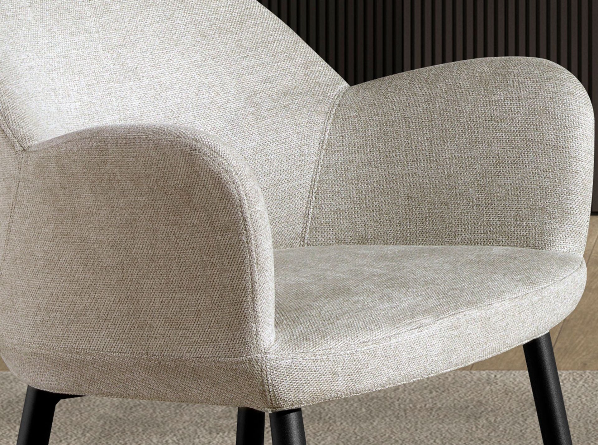 Sgabello in tessuto grigio chiaro