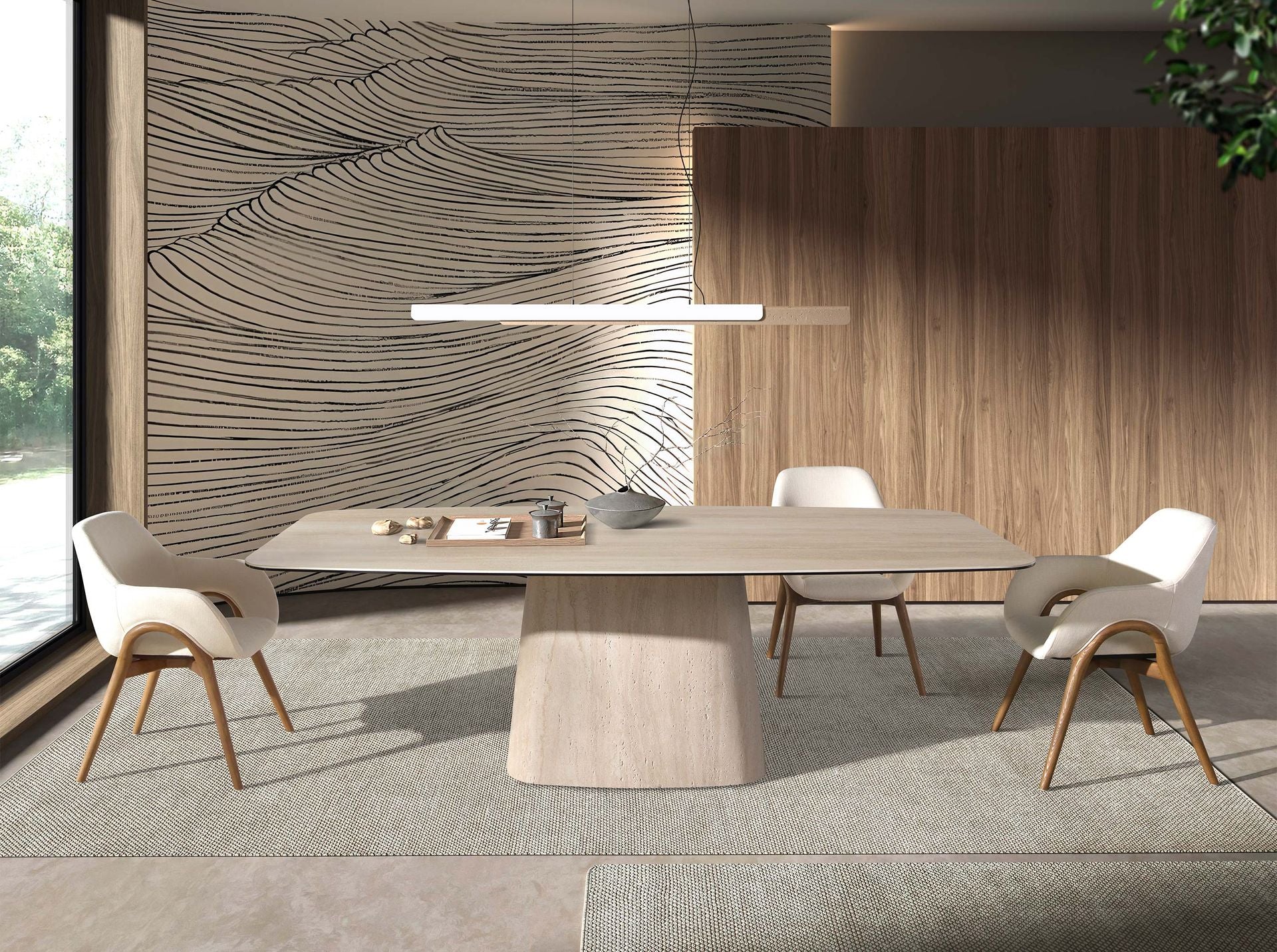 Sedia in tessuto beige