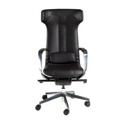 Sedia girevole da ufficio in similpelle nera