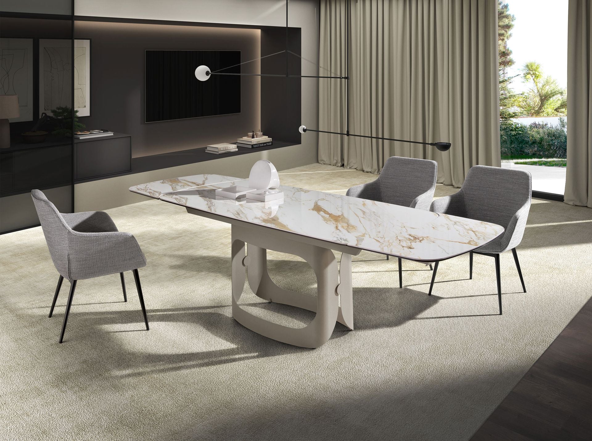Sedia in tessuto grigio