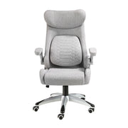 Sedia girevole da ufficio in tessuto grigio