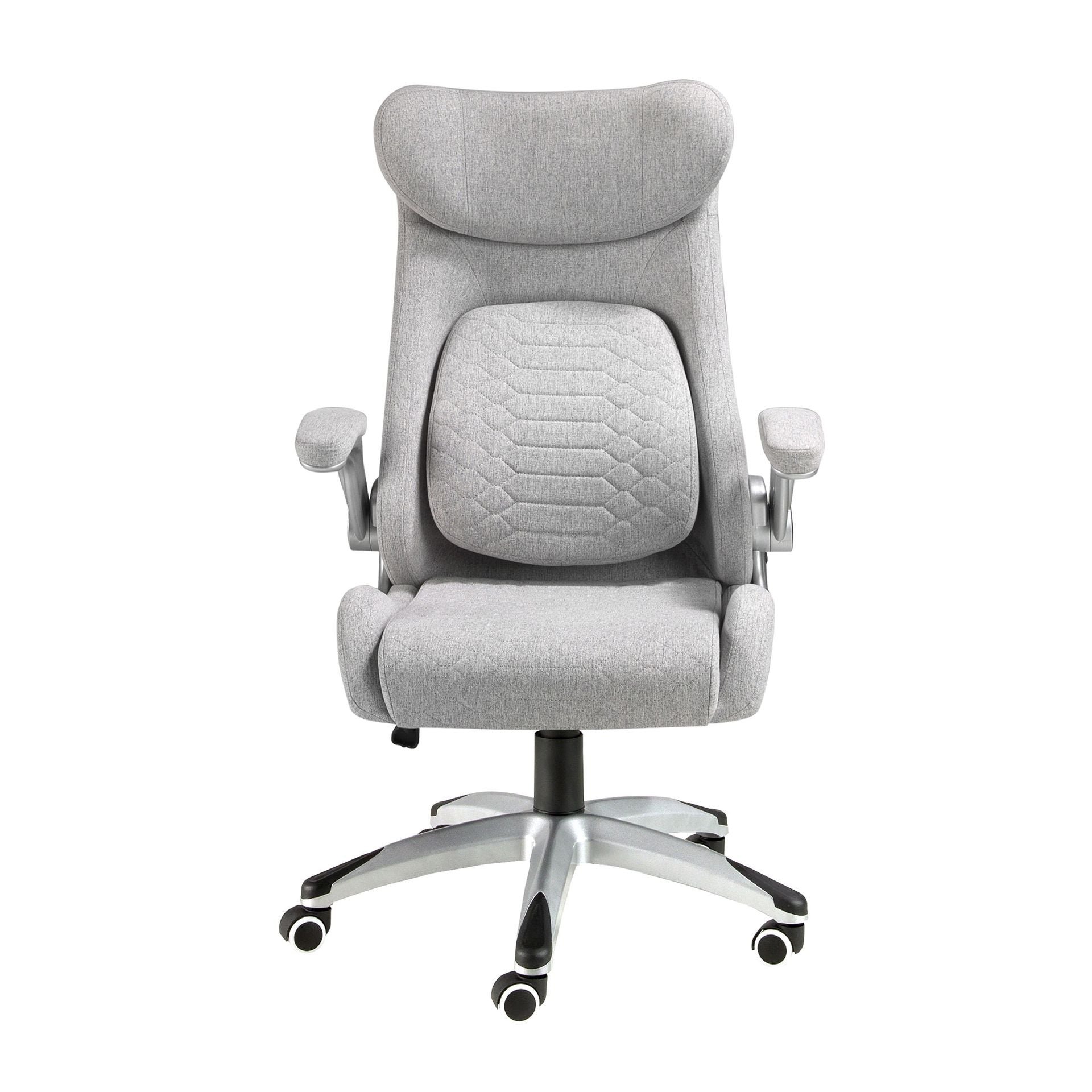 Sedia girevole da ufficio in tessuto grigio