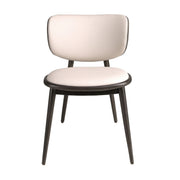 Sedia in similpelle crema e grigio scuro