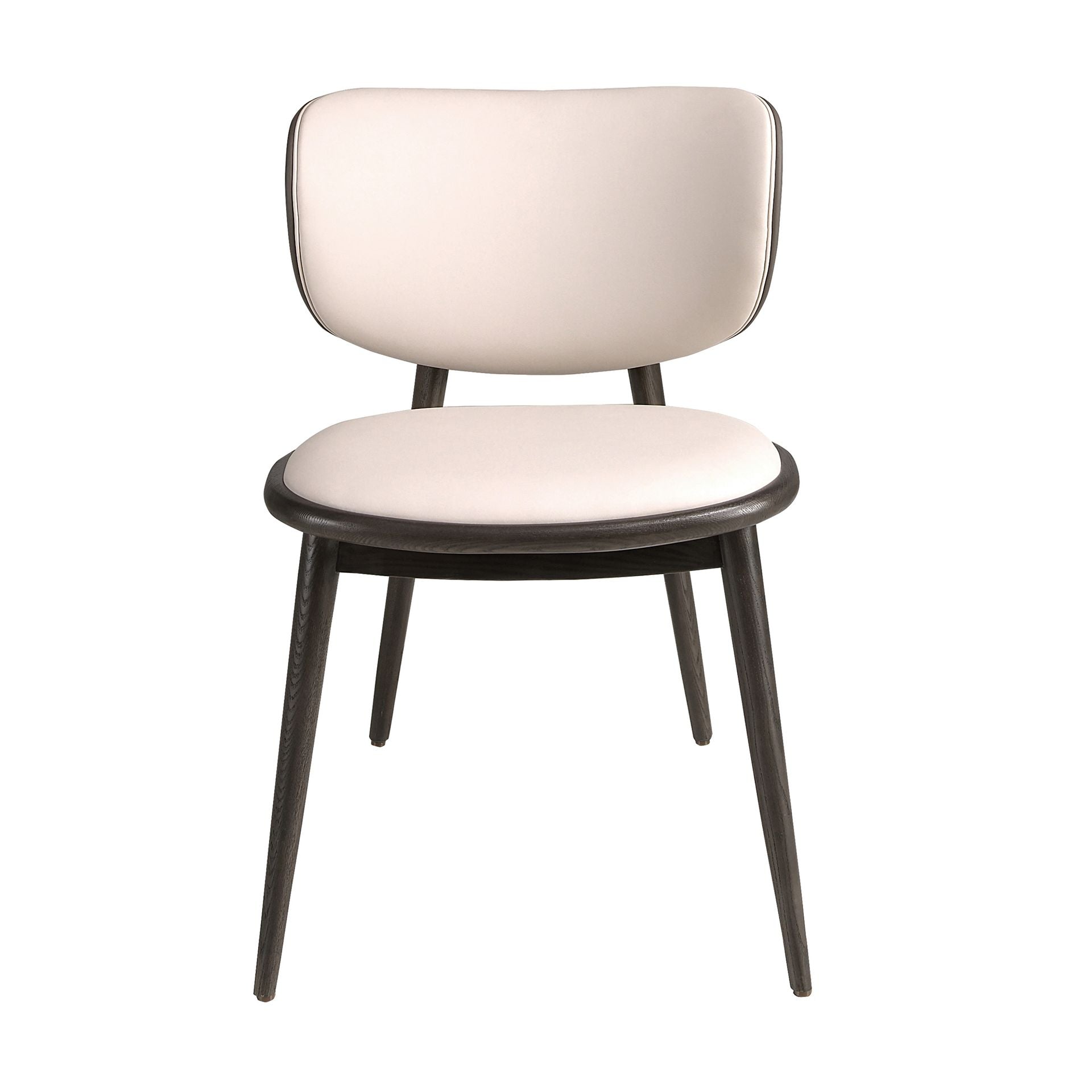 Sedia in similpelle crema e grigio scuro
