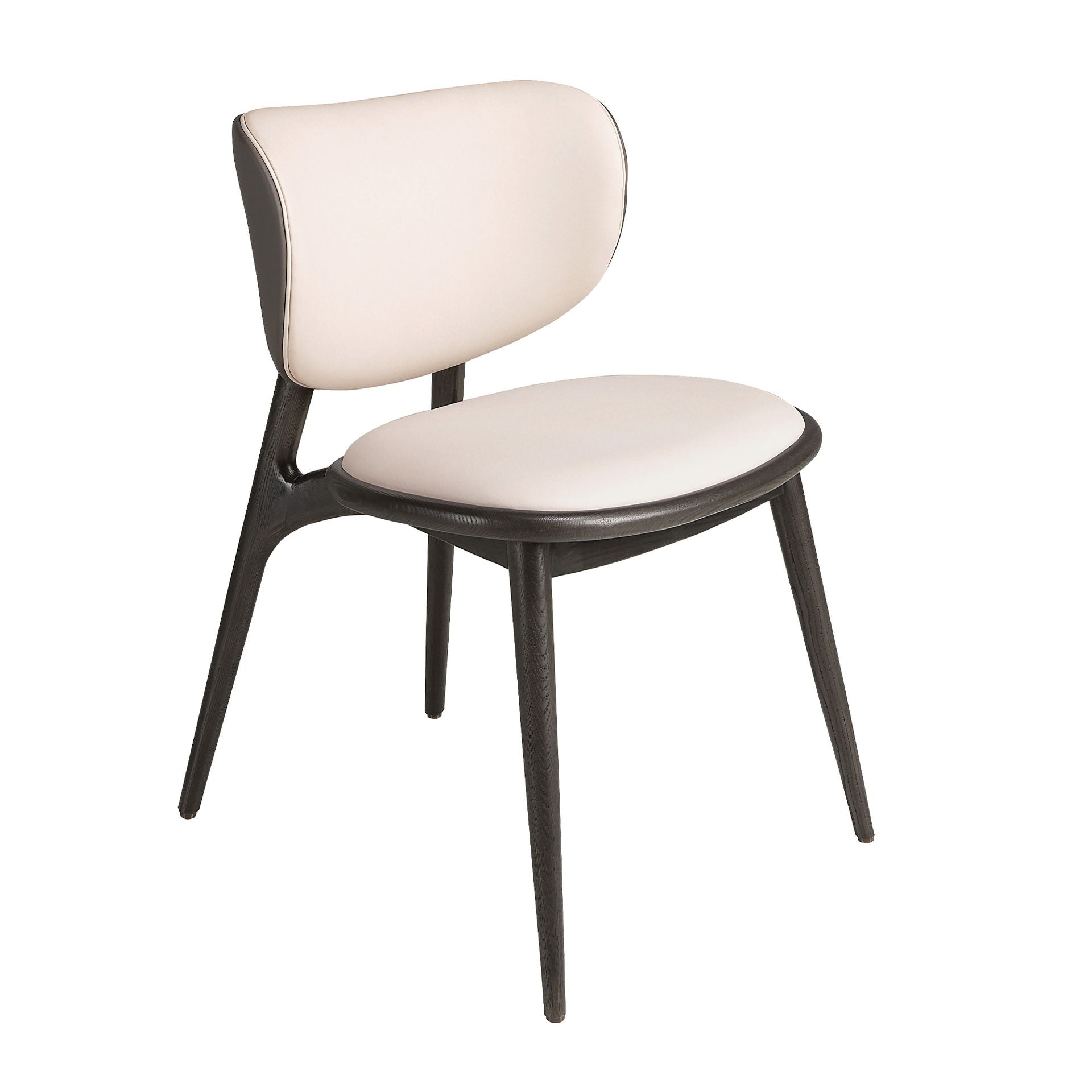 Sedia in similpelle crema e grigio scuro