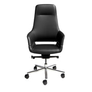 Sedia da ufficio girevole in similpelle nera