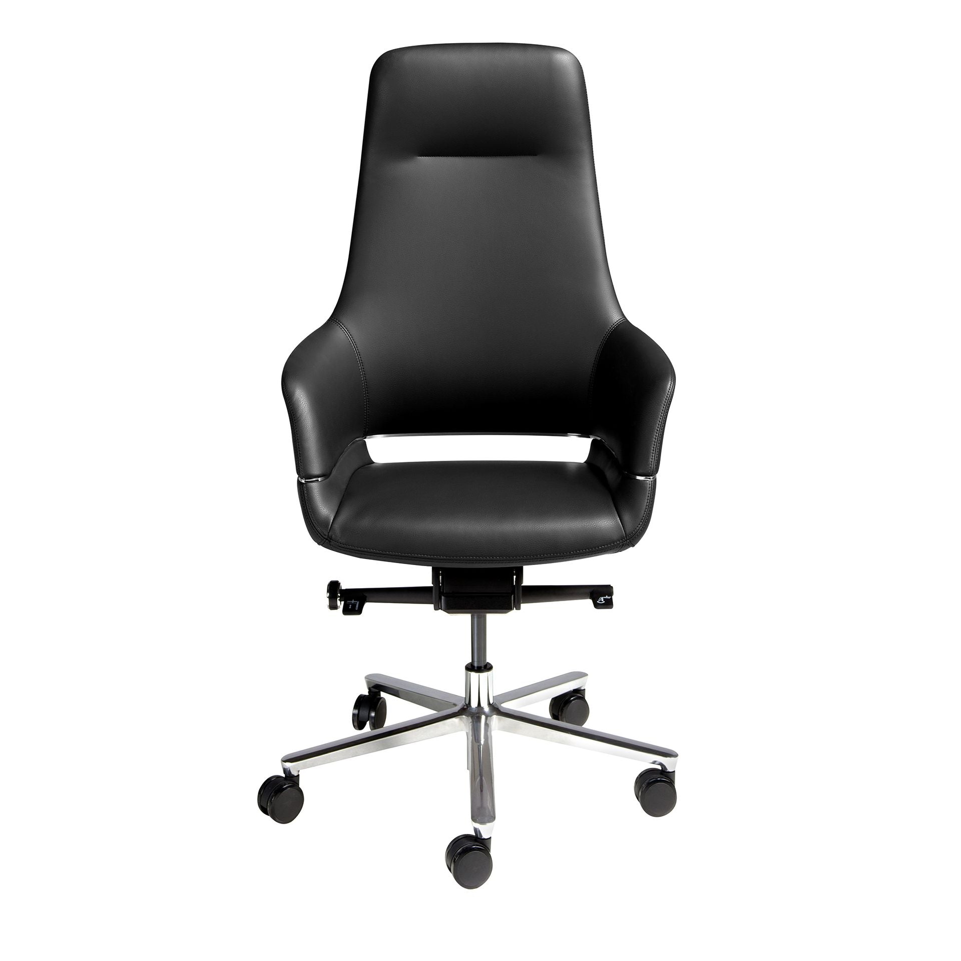 Sedia da ufficio girevole in similpelle nera