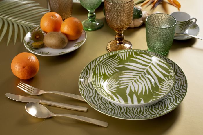 Jaipur 18 Piece Dinnerware Set Sage Green