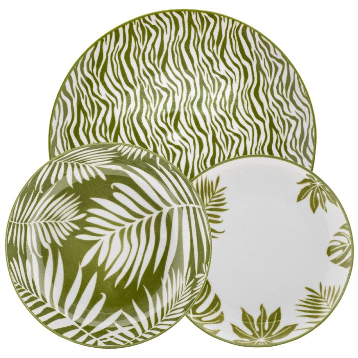 Panama Servizio tavola 18 pz (6 piatti piani, 6 fondi, 6 frutta) Ø 27 cm, Ø 21 cm, Ø 19 cm