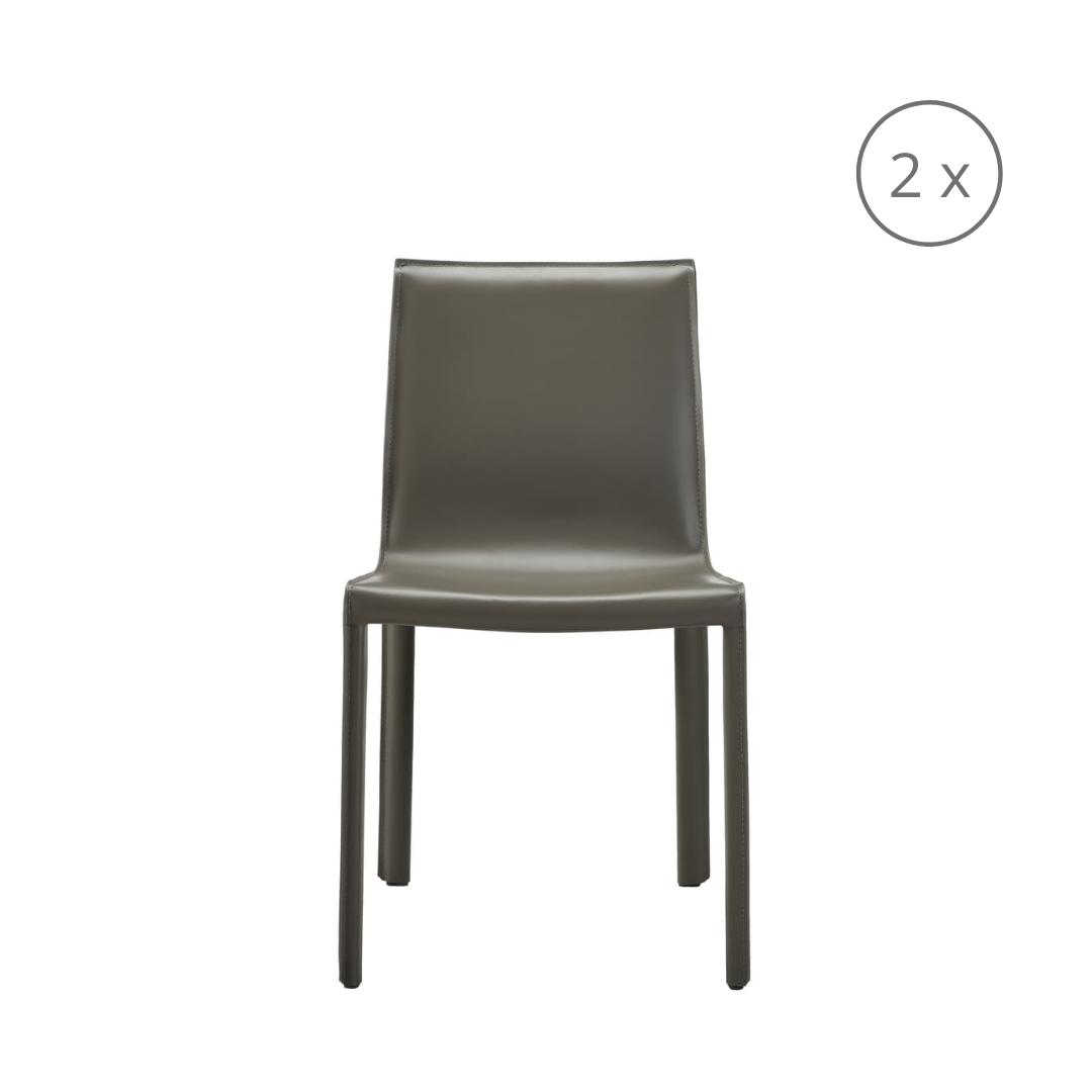 set di 2 sedie da pranzo lusaka grigia