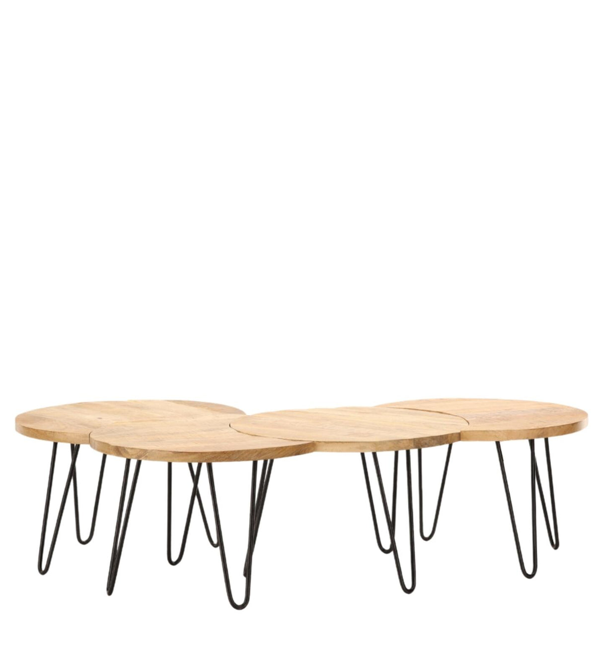 Tavolino Nest decorata set da 4 165.5x59xH39cm