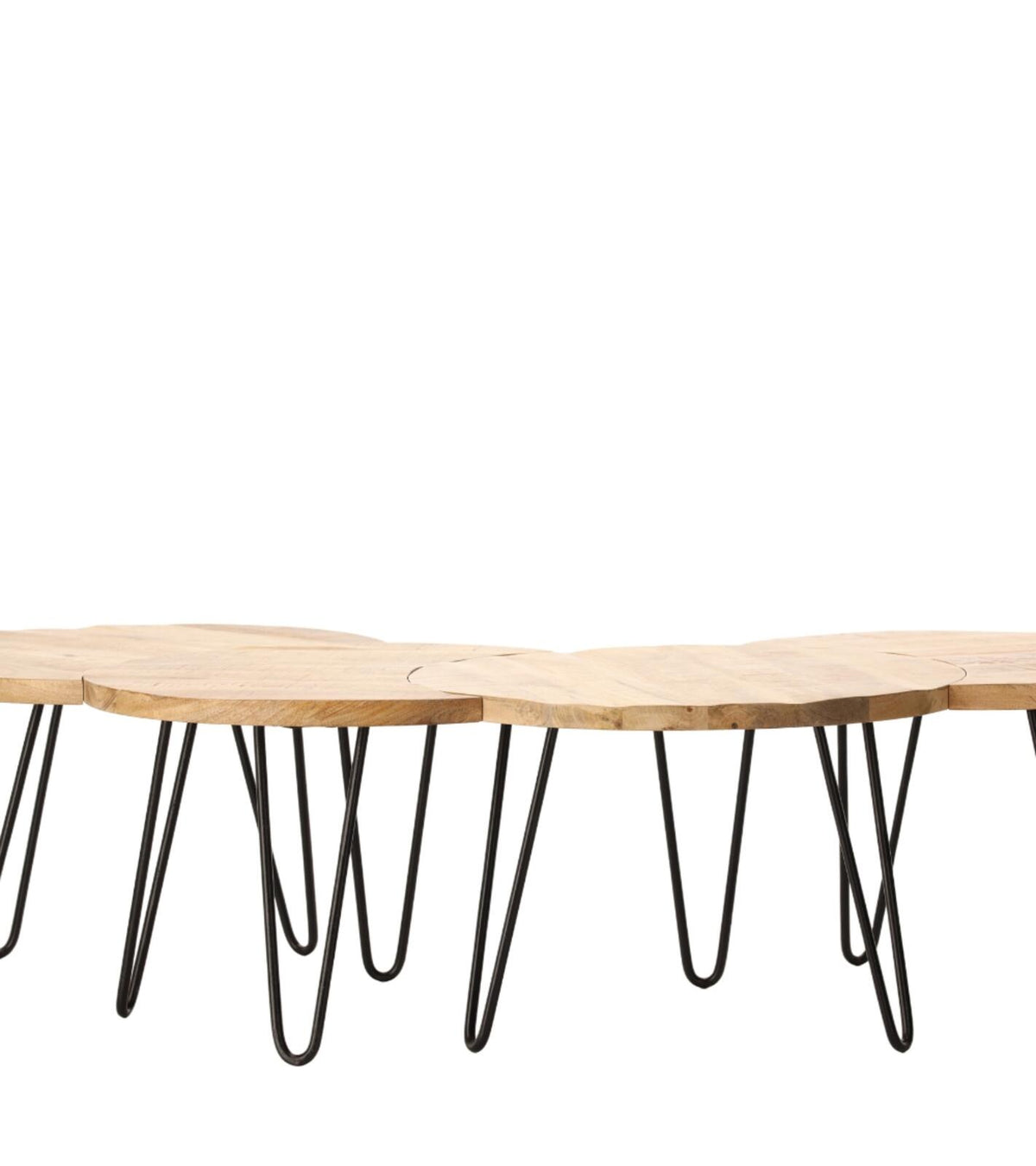 Tavolino Nest decorata set da 4 165.5x59xH39cm